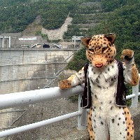 長野県の奈川度ダム(梓川)で着ぐるみ獣化